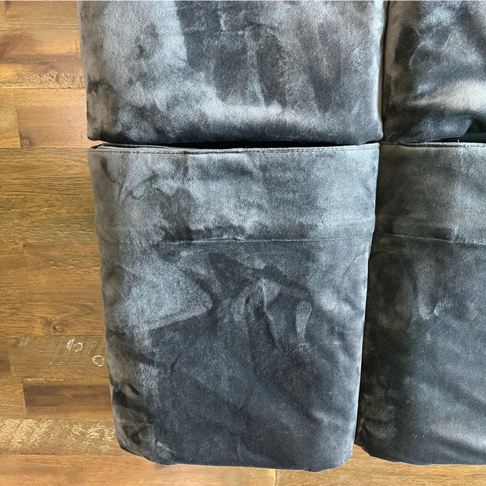 Set of 4 dark gray luxury velvet curtains 49x92.5in EUC